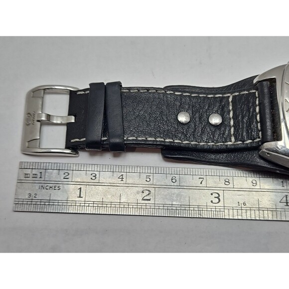 Fossil Kaleido Big Tic AM3696 Mens Watch Black Red Dial Cuff Leather New Battery - Picture 10 of 11